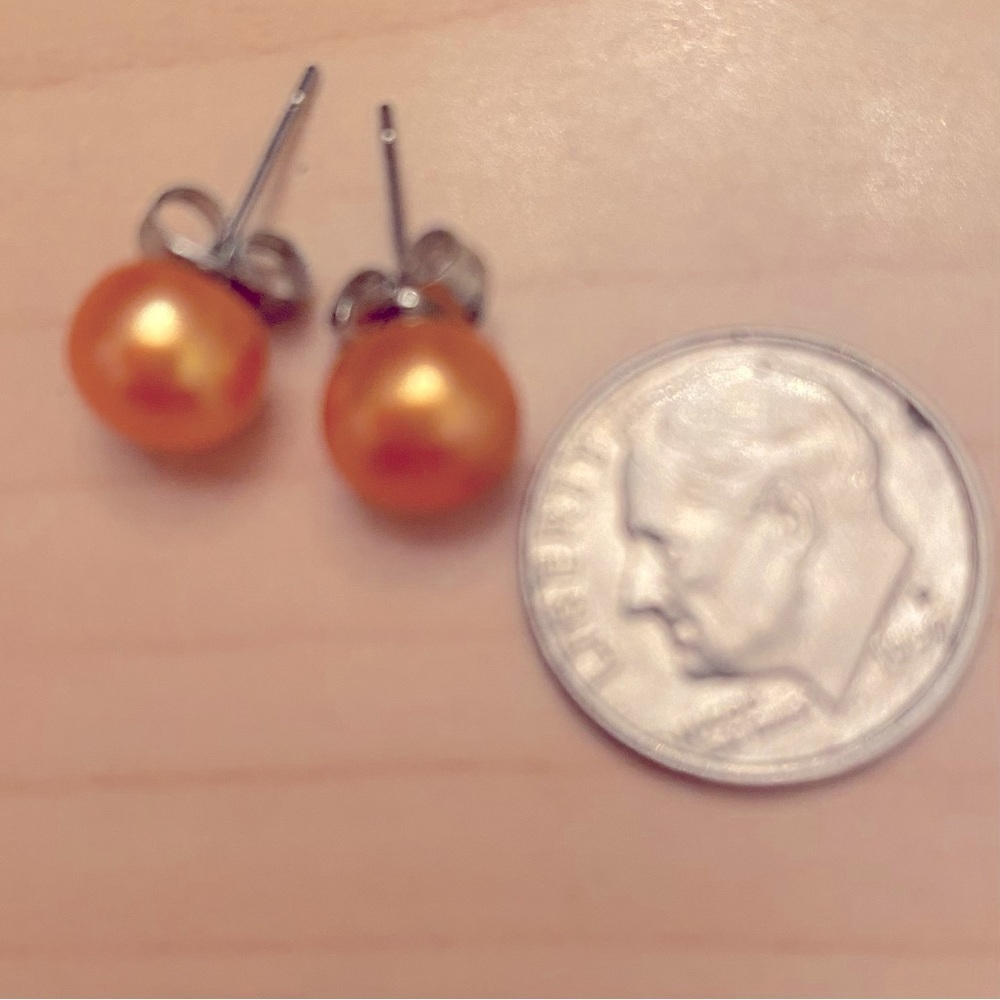 Girl Faux Pearl Stud Multi-Colors Pierced Round Ball Fashion Earrings - Picture 3 of 9